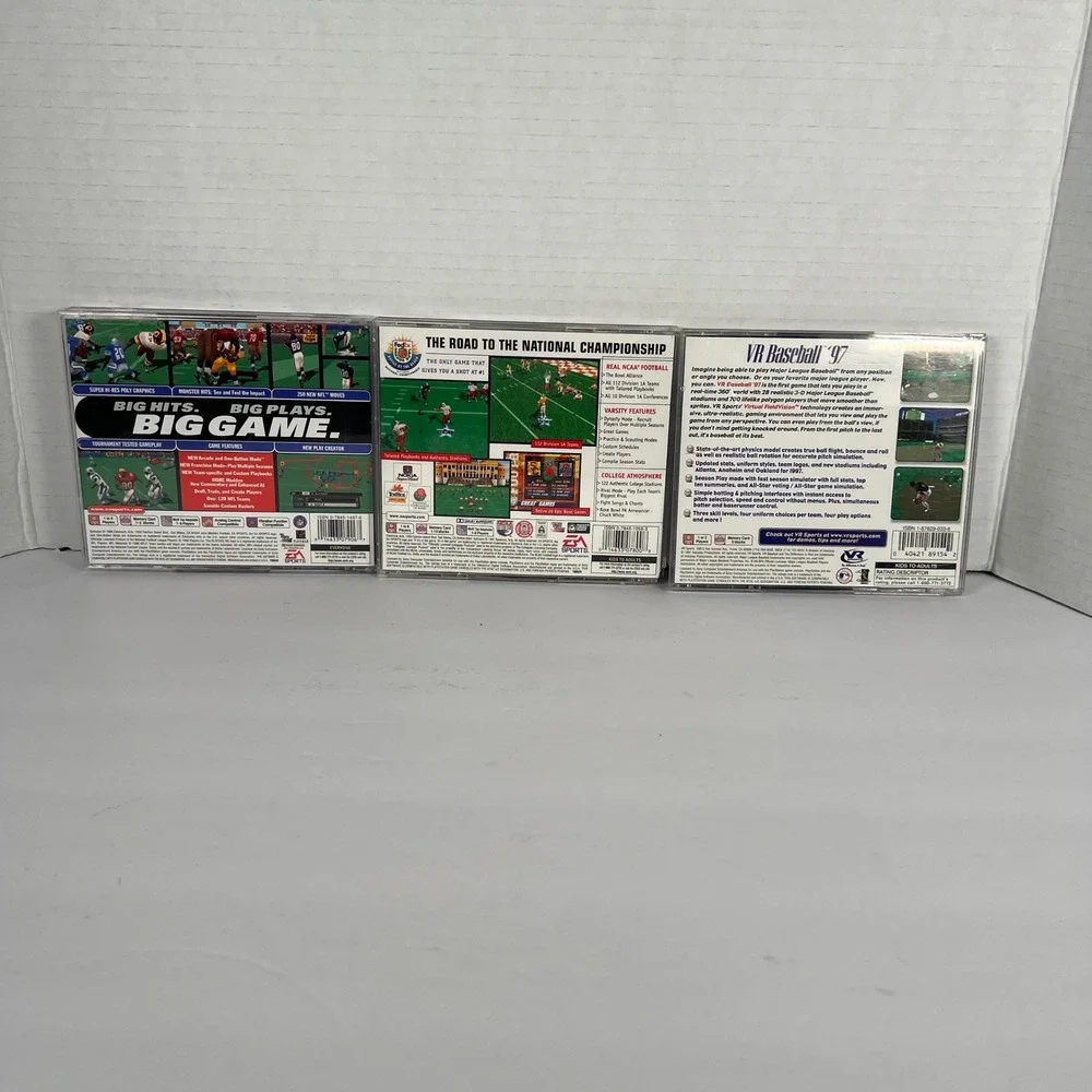 PS1 Sports Game Bundle Madden NFL 99 NCAA Football 98 VR Baseball 97 Sony PS1